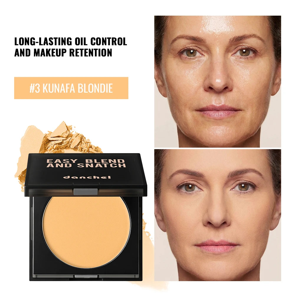 Matte Full Coverage Pressed Powder Foundation With Puff Applicator Waterproof 24H Fresh Wear Weightless Oil Control Cosmetics HIP