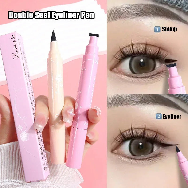 Moon Flower Star Eyeliner Stamp Pen 2IN1 Black Liquid Eye Liner Pencil Love Heart Triangle Waterproof Quick Dry Makeup Cosmetic HIP