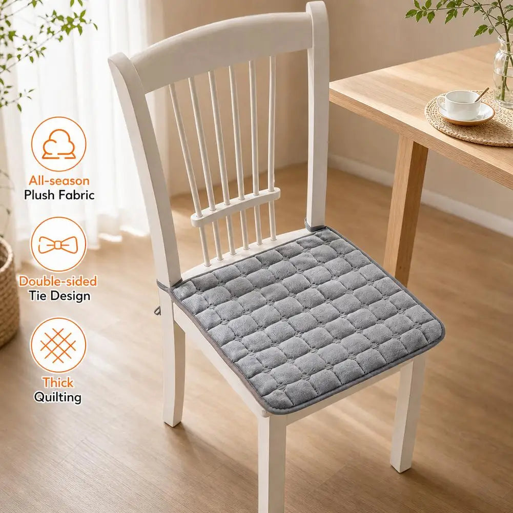 Durable 45x45cm Seat Cushion Plus Velvet Non Slip Car Seat Pad Flannel Square Student Chair Pad Office Home Decor DropShipping HIP