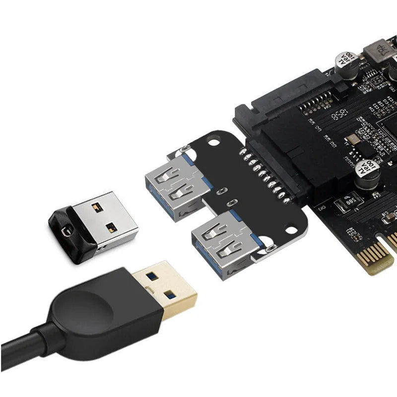 19-Pin 20-Pin to Dual USB-A Female Adapter – USB 3.0/3.1 USB Header Adapter HIP