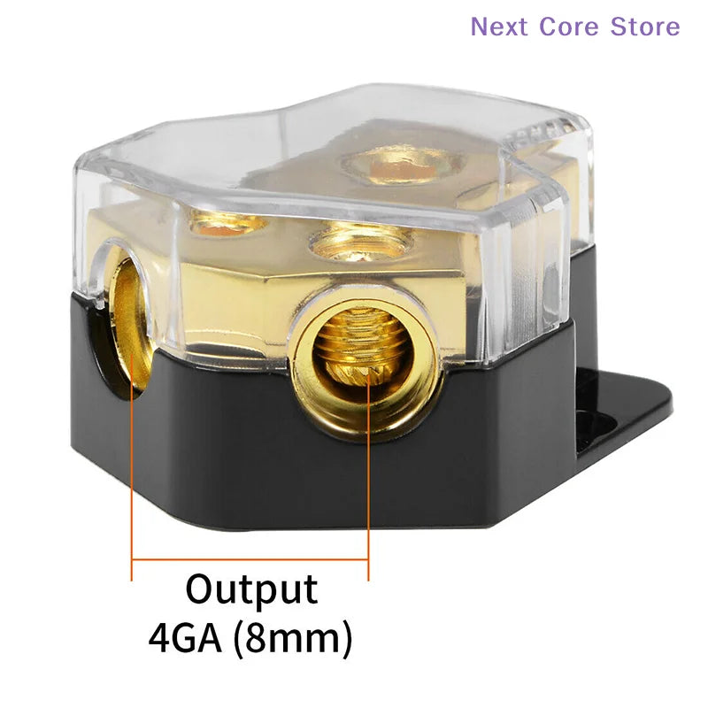 2-Way Power Distribution Block 0/4 AWG – Car Audio Splitter Power Distribution Block HIP