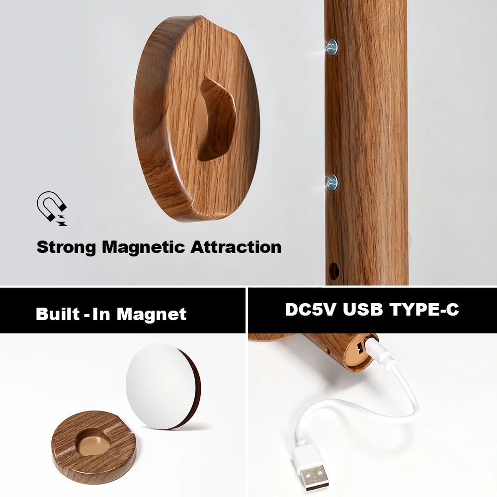 Magnetic LED Wall Light PIR Motion Sensor 360° Rotation LED Wall Lamp HIP