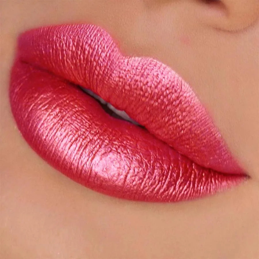 KAFURUX Red Metallic Glitter Lip Glaze – Shimmer Lipstick Glitter Lip Glaze HIP