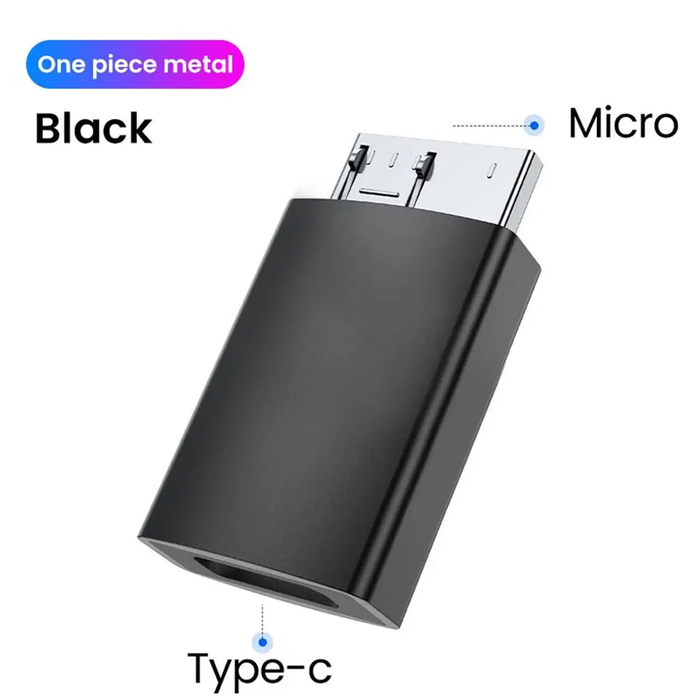 USB-C to USB 3.0 Micro B OTG Adapter | Aluminum Alloy USB-C OTG Adapter HIP Style 2-Black