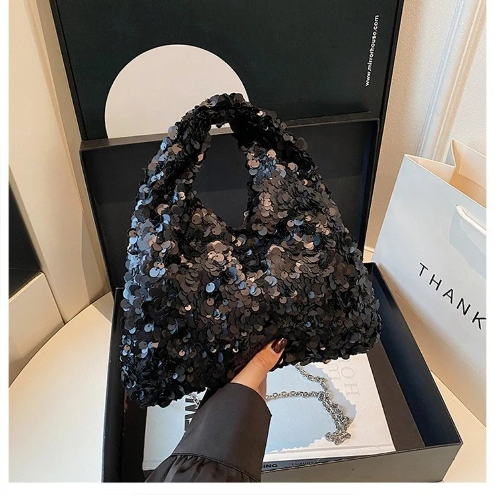 Glamorous Sequin Evening Bag – Women's Shining Shoulder Bag Sequin Evening Bag HIP
