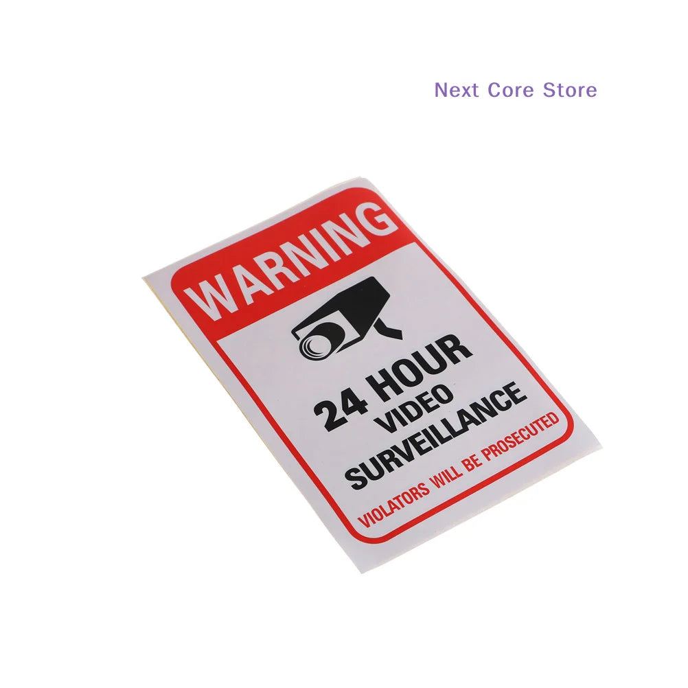 10-Pack CCTV Security Camera Warning Sticker Decal Signs Security Warning Stickers HIP
