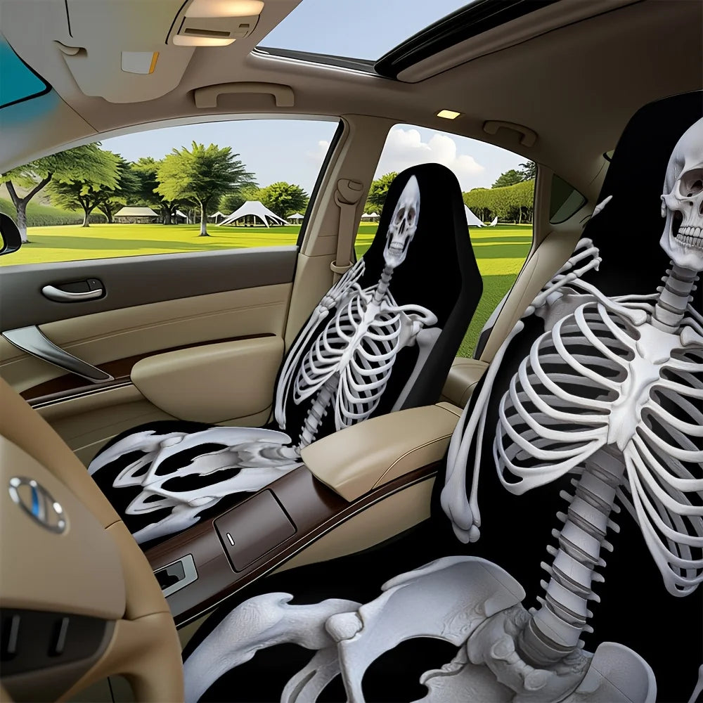 Skeleton Rock Car Seat Covers Set of 2 – Universal Fit Car Seat Covers HIP