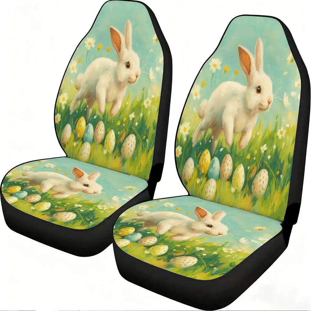 Easter Bunny Car Seat Covers – 2pc Front High Back Set Car Seat Covers HIP 1
