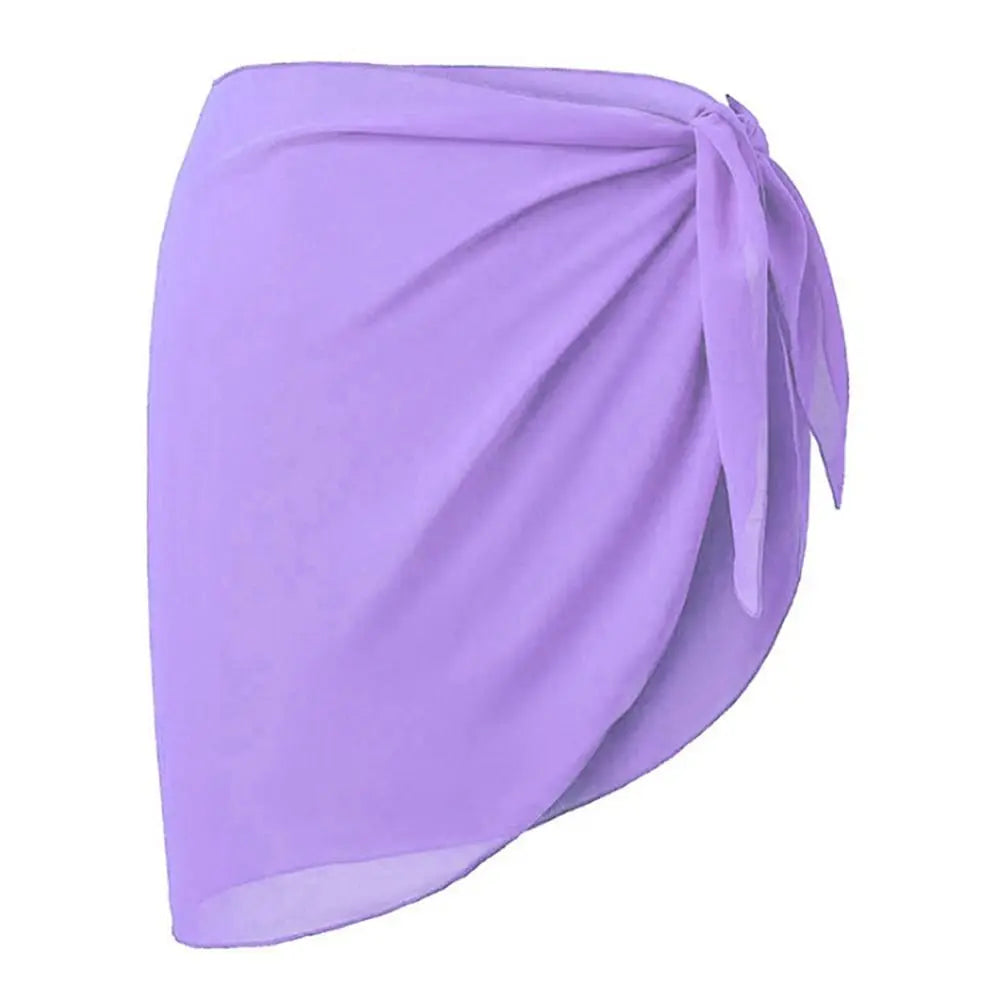 Women's Chiffon Sarong Beach Cover Up – Sheer Wrap Skirt Swimsuit Cover Up HIP purple