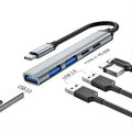 5-in-1 USB-C Hub PD 65W | USB 3.0 Splitter Adapter USB-C Hub Adapter HIP Gray-TYPE-C