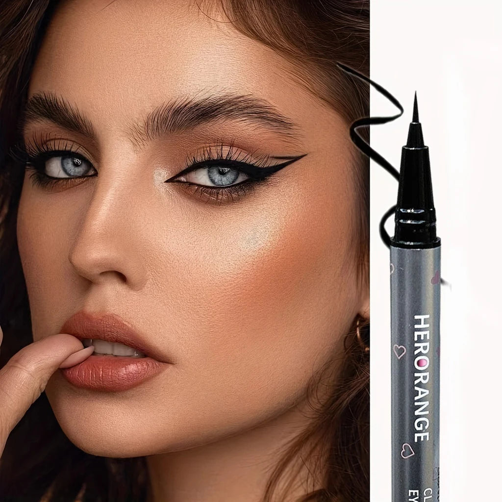 0.01mm Ultra-Fine Precision Waterproof Liquid Eyeliner, Black, Quick-Drying, Anti-Smudge, Anti-Sweat, Long-Lasting Eye-Slimming HIP