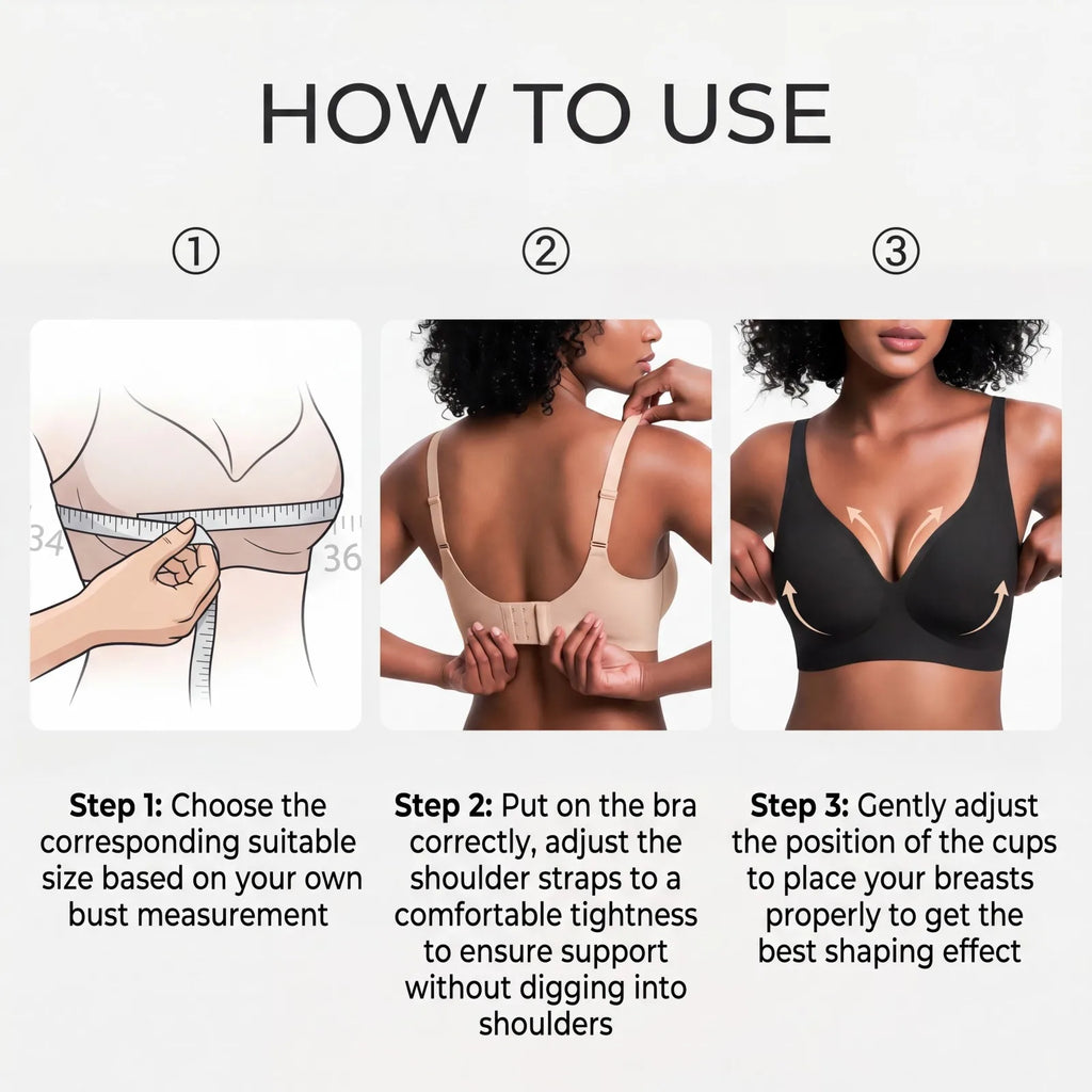 Zeriluna Seamless Wireless Push-Up Bra – Invisible & Breathable Wireless Push-Up Bra HIP