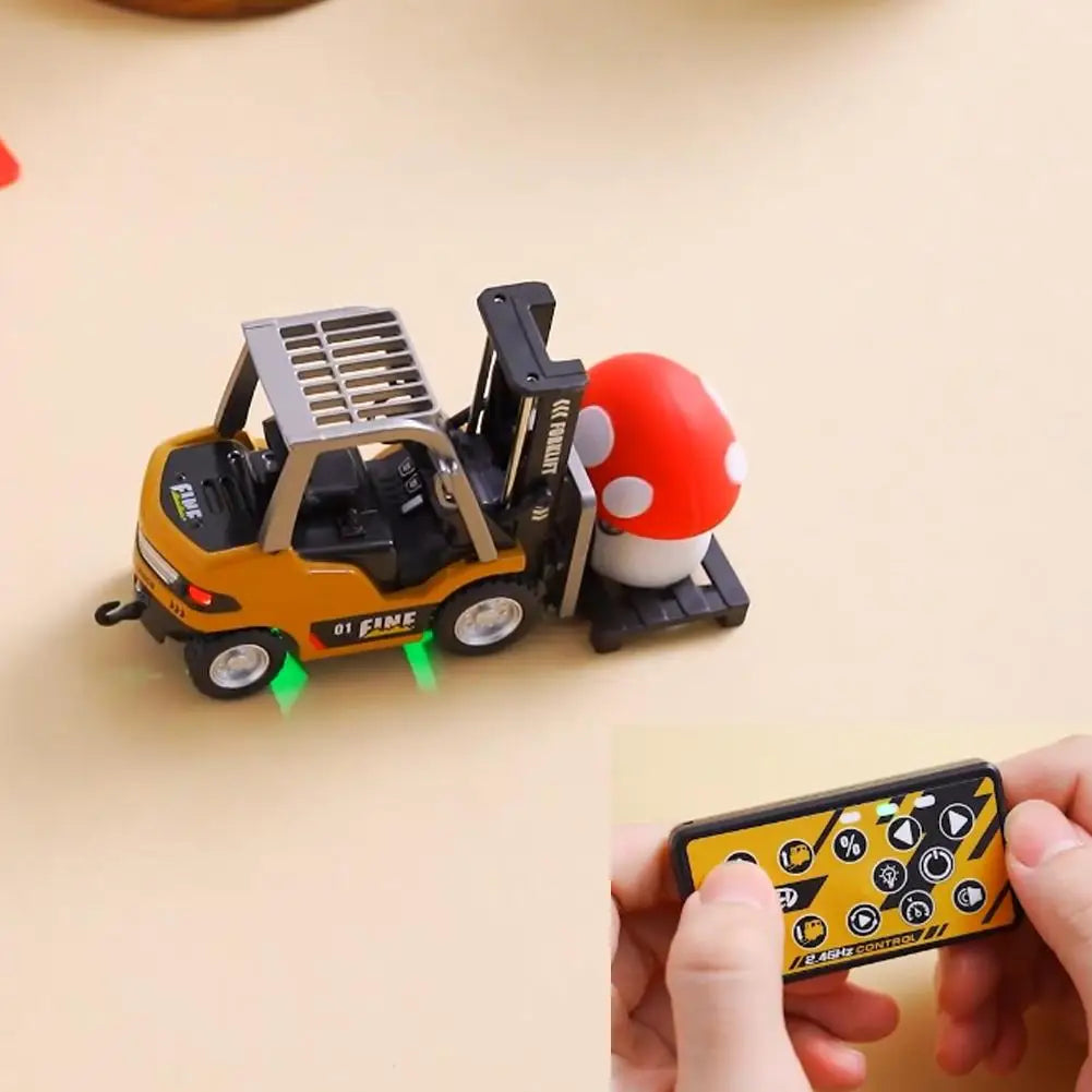 Forklift Friction Toy Vehicle Mini Engineering Remote Control Mini Rc Car 1:64 Desktop Alloy Simulation Interactive Children HIP