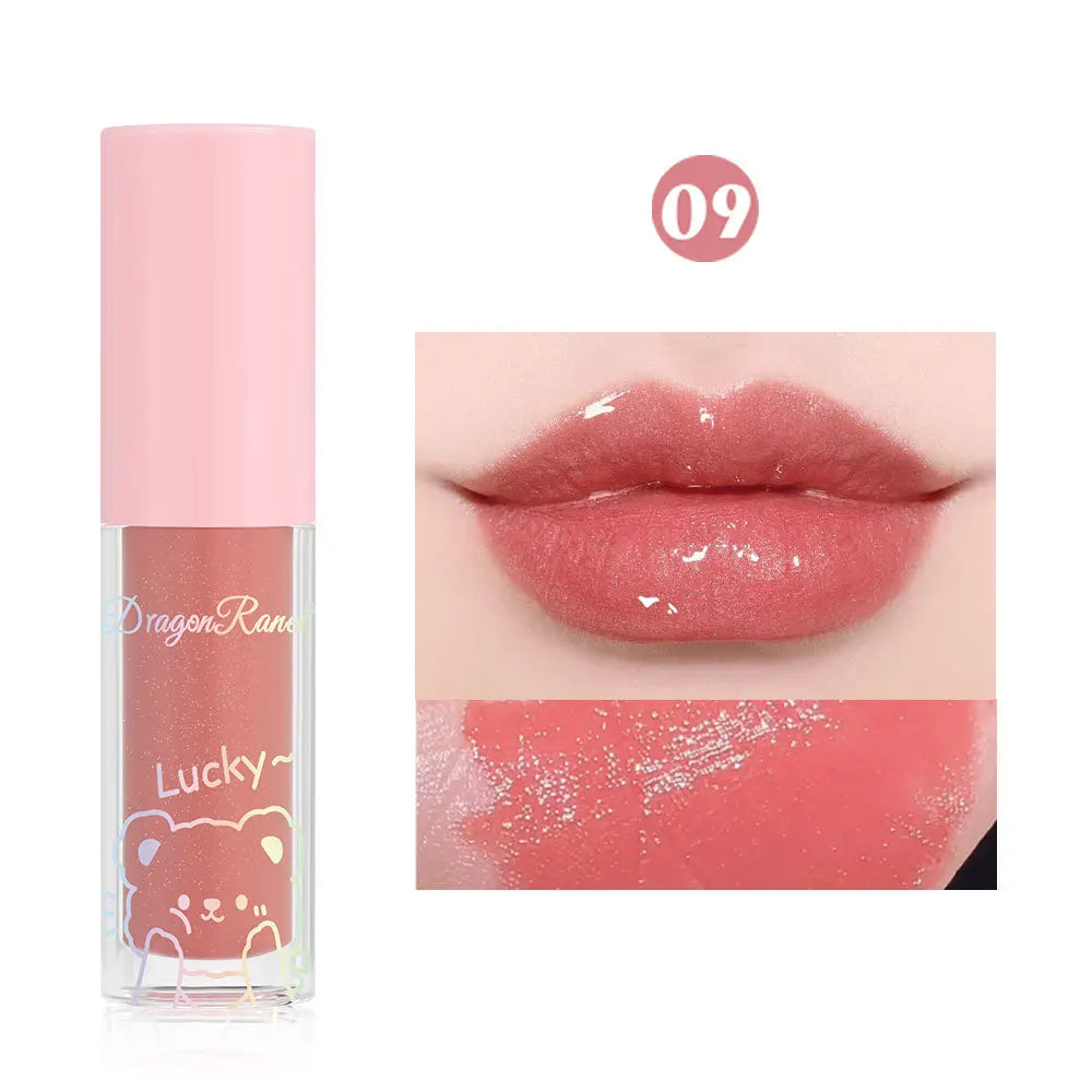 Water Light Glass Lip Glaze Hydrating Mirror Lips Oil Nourishing Moisturizing Pearlescent Glitter Cute Tootsie Mini Lip Gloss HIP 09