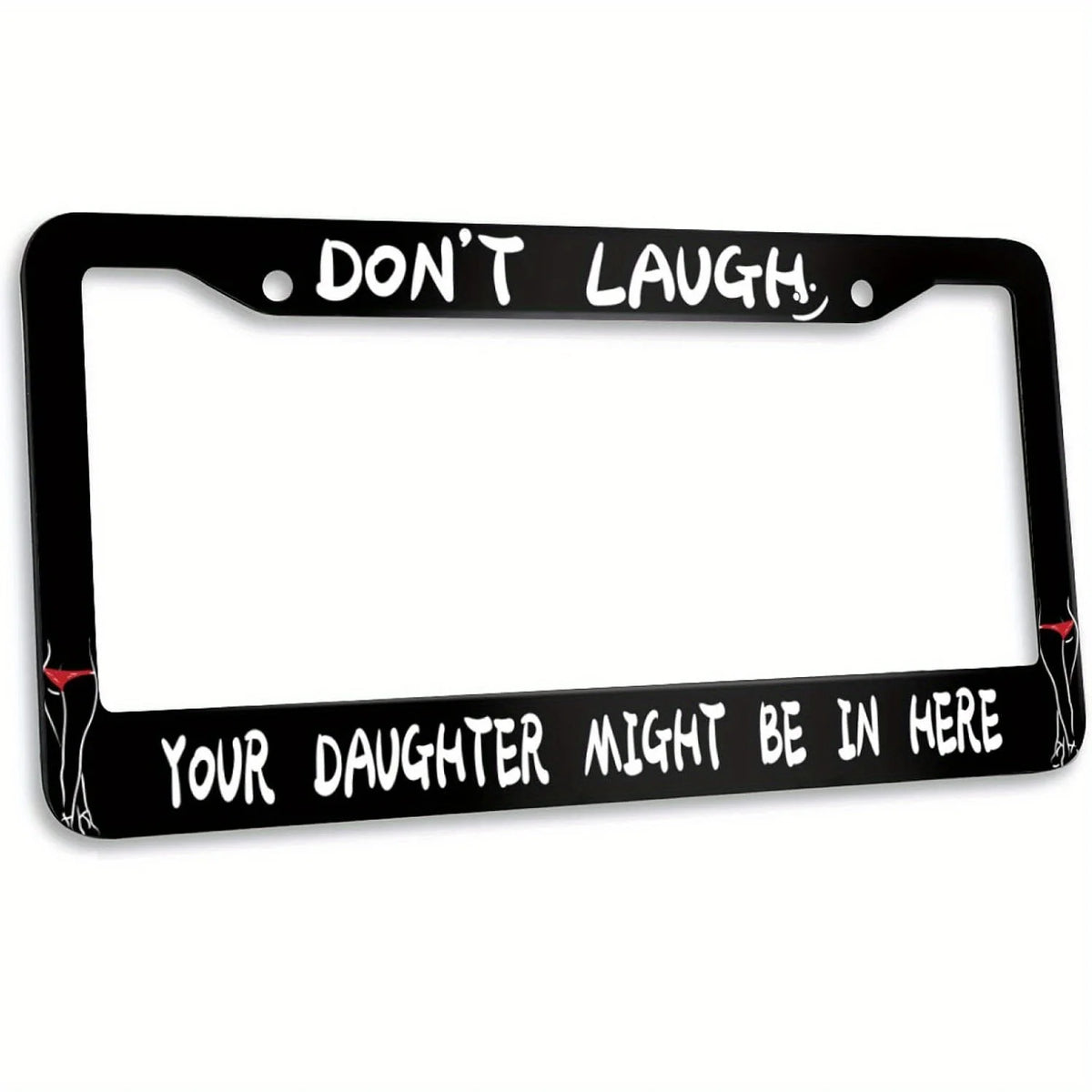 Funny Stainless Steel License Plate Frame – Black License Plate Frame HIP black