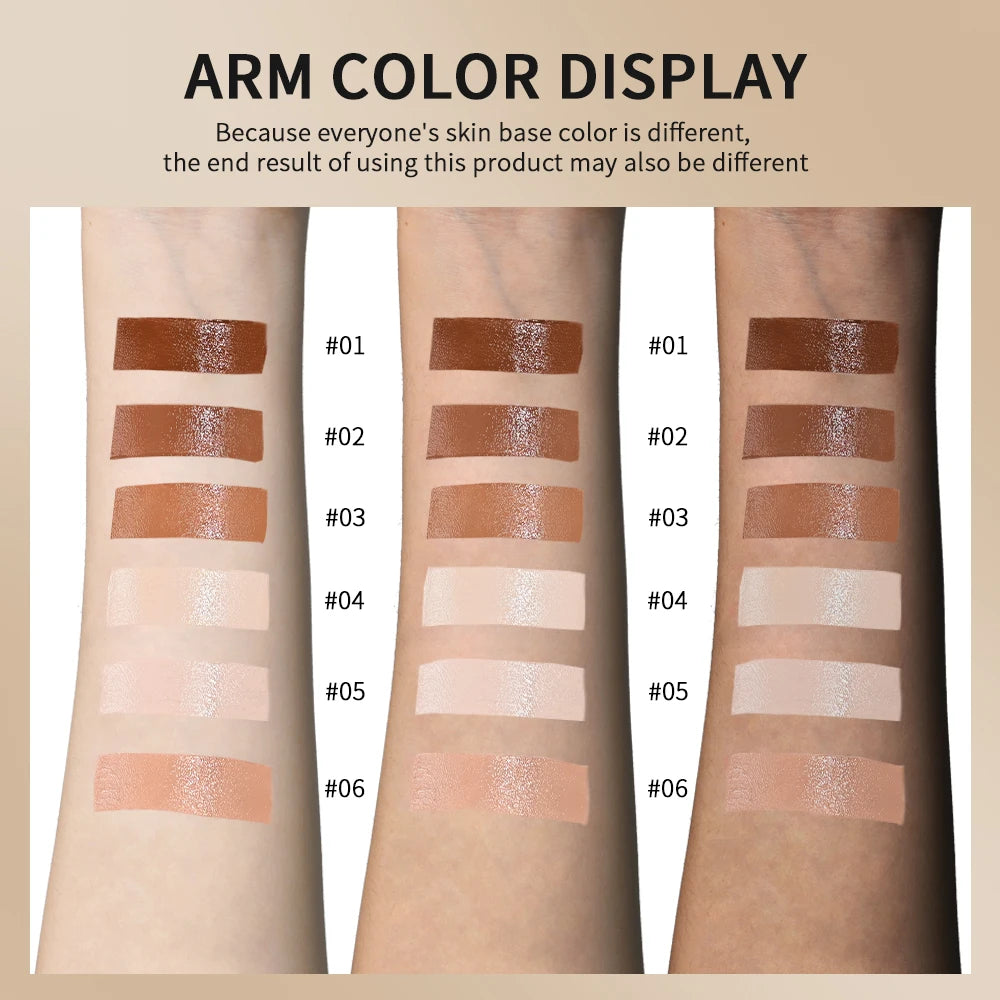 3pcs Skin Tint Stick Foundation & Pink Blush With Makeup Brush Coverage Even Skin Tone Blendable Travel Daily Face Cosmetics Kit HIP