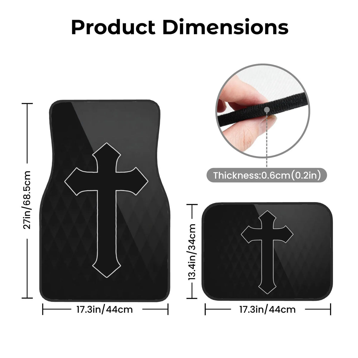 Gothic Car Floor Mats – 4-Piece Universal Set | Black Car Floor Mats HIP