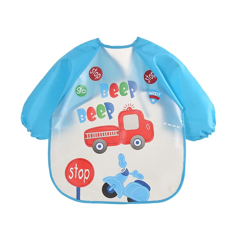 Baby Waterproof Long Sleeve Bib – EVA Cartoon Feeding Smock Baby Feeding Bib HIP