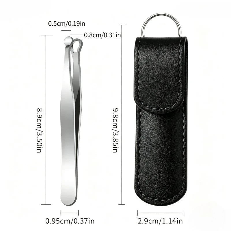 Stainless Steel Nose Hair & Eyebrow Trimmer Tweezers Grooming Tweezers HIP