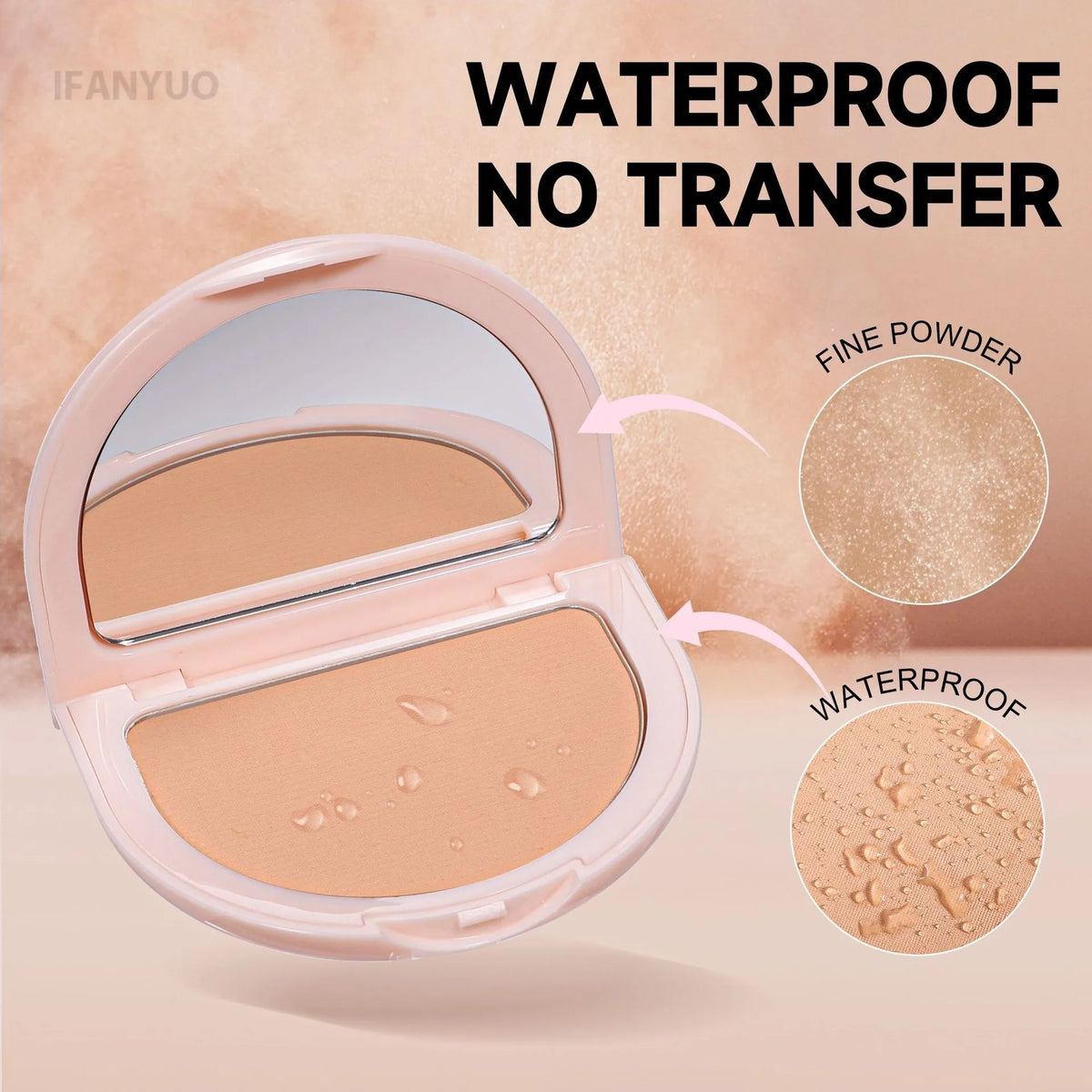 8Colors Matte Face Pressed Powder 24 Hours Oil Control Natural Setting Powder Foundation Full Coverage Waterproof Lasting Makeup HIP