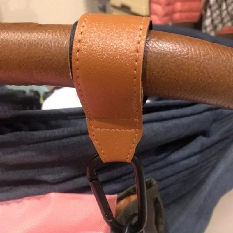 PU Leather Baby Stroller Hook – Adjustable Diaper Bag Hanger Stroller Bag Hook HIP