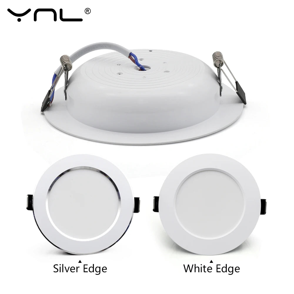 YNL LED Recessed Downlight 7W–18W | Round Ceiling Panel Light LED Recessed Downlight HIP Cold Light 18W White