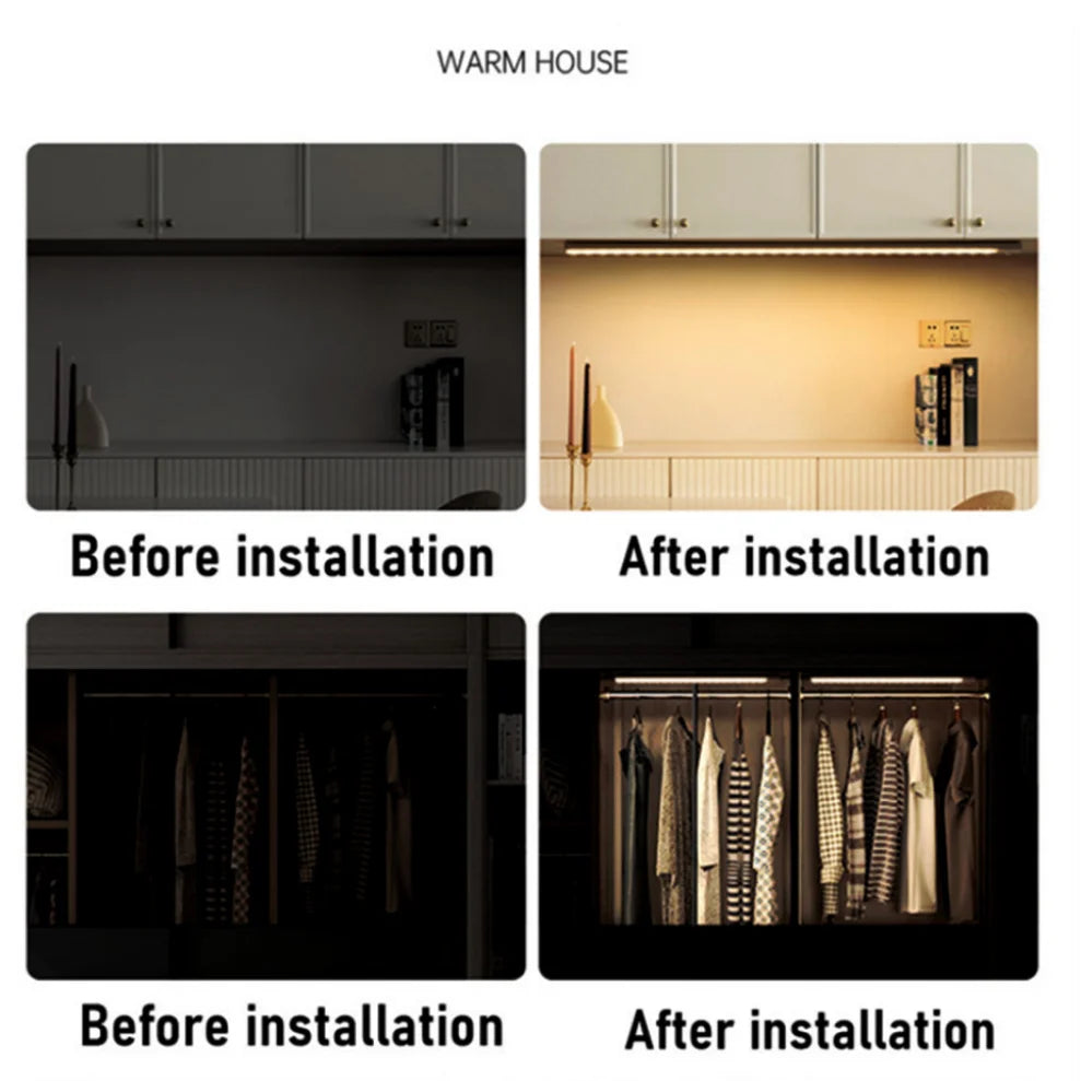 LDHLM USB Rechargeable Motion Sensor LED Under Cabinet Light LED Cabinet Light HIP