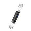 5-in-1 USB 3.0 Type-C OTG Card Reader – SD & TF Adapter USB Card Reader HIP black
