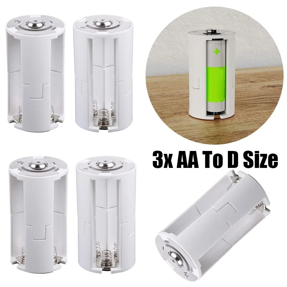 4-Pack AA to D Size Battery Adapter – Parallel Converter Battery Size Adapter HIP