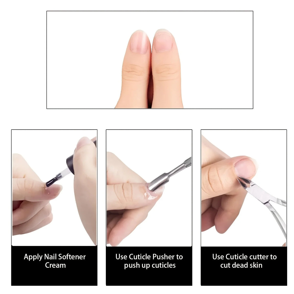 Professional Stainless Steel Cuticle Trimmer & Pusher Set Cuticle Care Set HIP