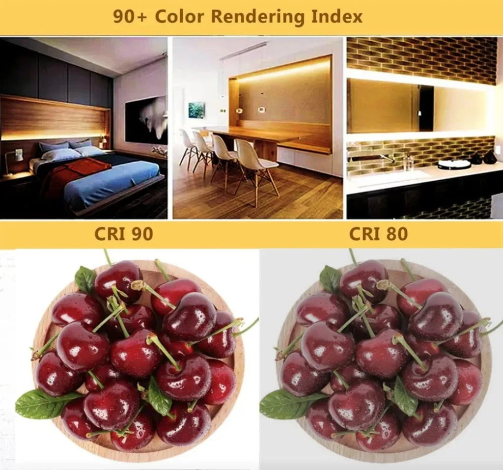 FCOB CCT LED Strip 608 LEDs/m 10mm Dimmable 2700K–6000K RA90 COB LED Light Strip HIP