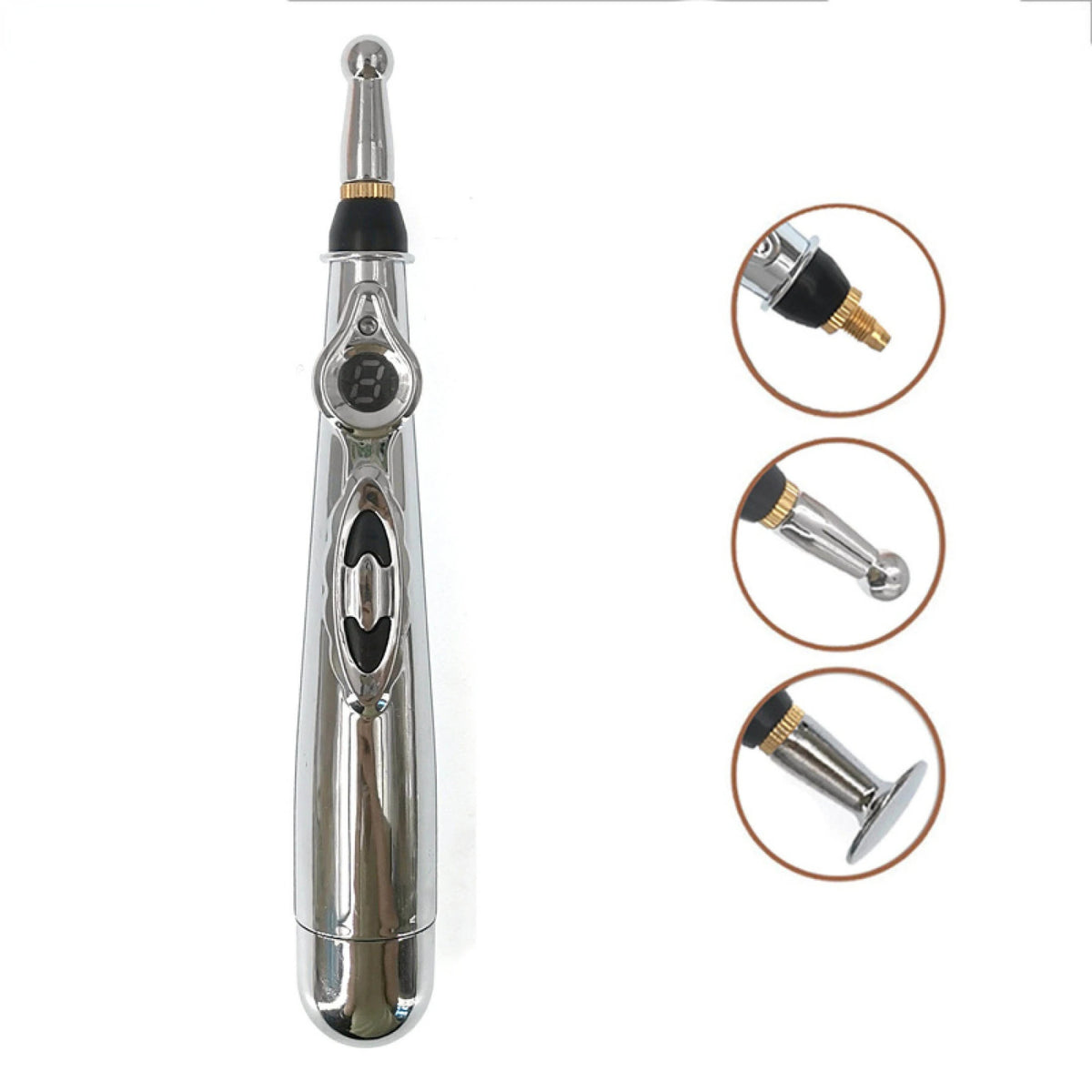 CAMMUO Electronic Acupuncture Meridian Pen – 5 Heads Meridian Massage Pen HIP 3 heads-OPP