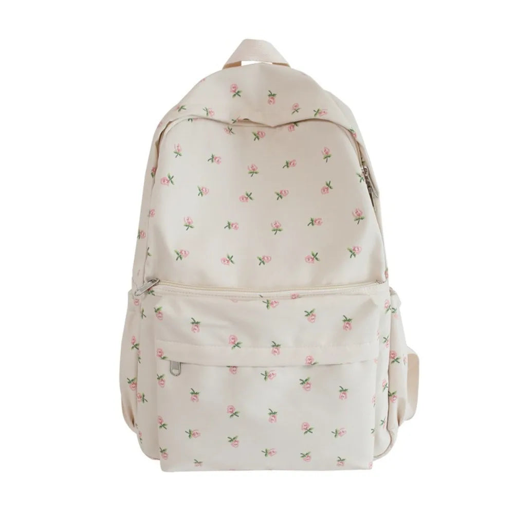 Floral Canvas Backpack – Large Capacity School & Travel Bag Canvas Backpack HIP 1PC
