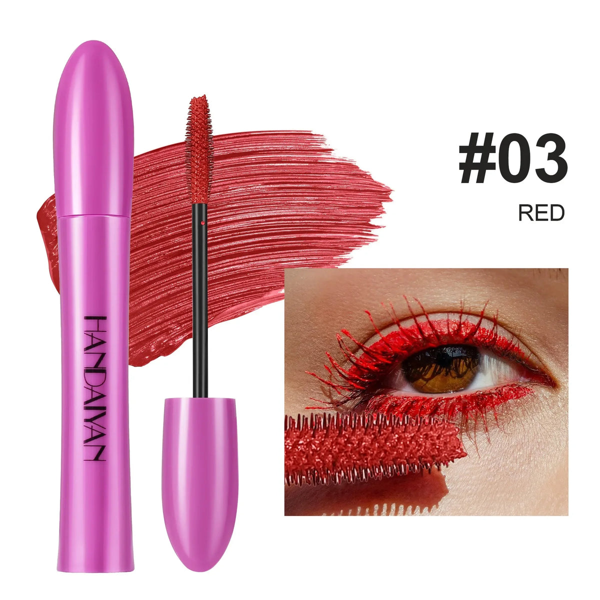 Pink Brown Eyelashes Mascara Colorful Stage Makeup Colored Mascara Cream Blue Green Lasting Waterproof Mascara Curling Eyelashes HIP 03 Red