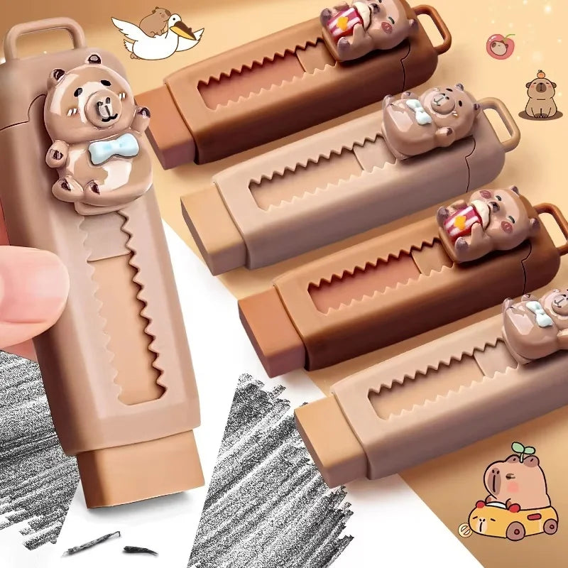 Retractable Capybara Eraser – Novelty Stationery for Kids Novelty Eraser HIP