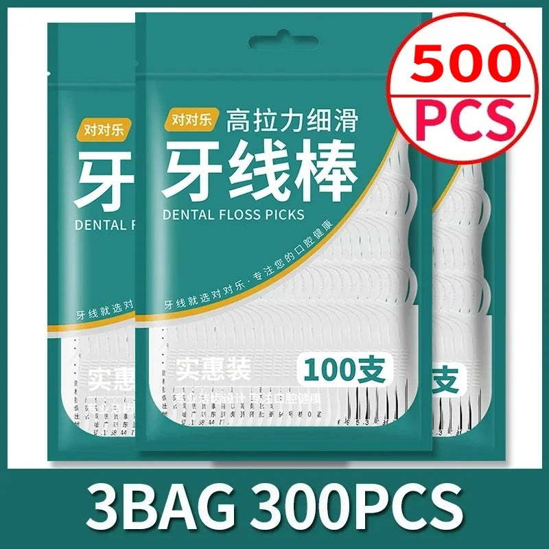 RUZOFO 100–500 Pcs Dental Floss Picks – PE Oral Care Dental Floss Picks HIP C753-500pcs