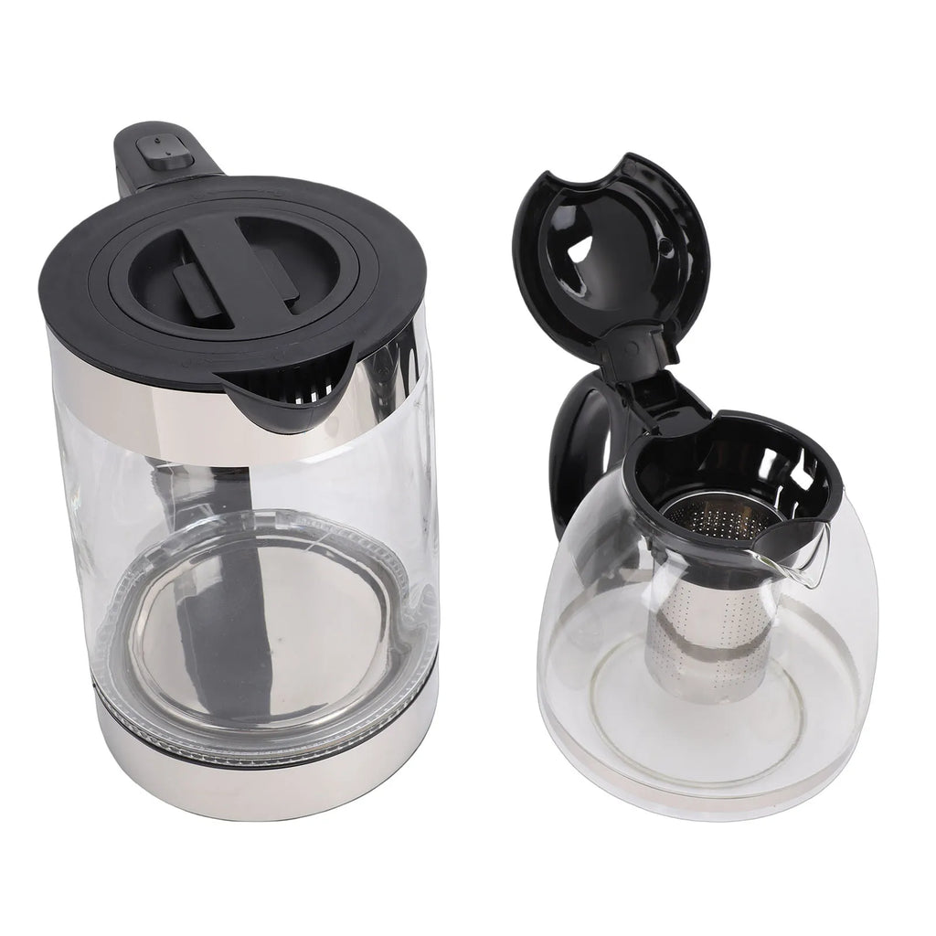 Electric Turkish Tea Maker 2000W Borosilicate Glass Tea Kettle Stainless Steel Infuser 2L Kettle 0.8L Teapot Capacity HIP