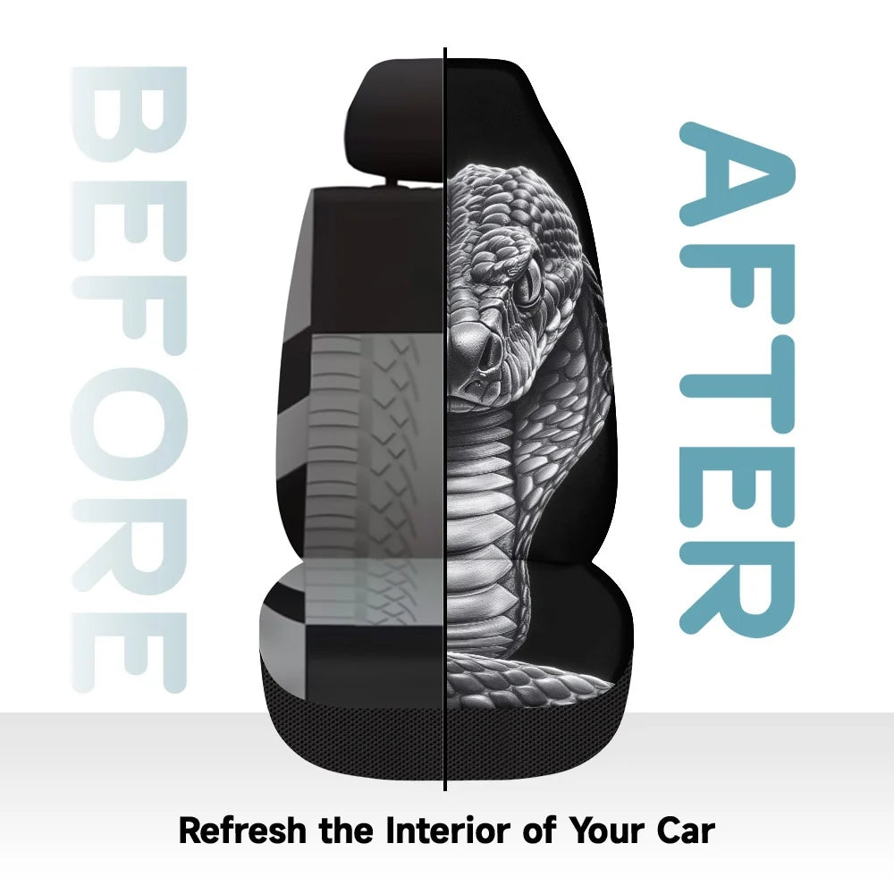 Silver Cobra Car Seat Covers Set of 2 – Universal Fit Car Seat Covers HIP