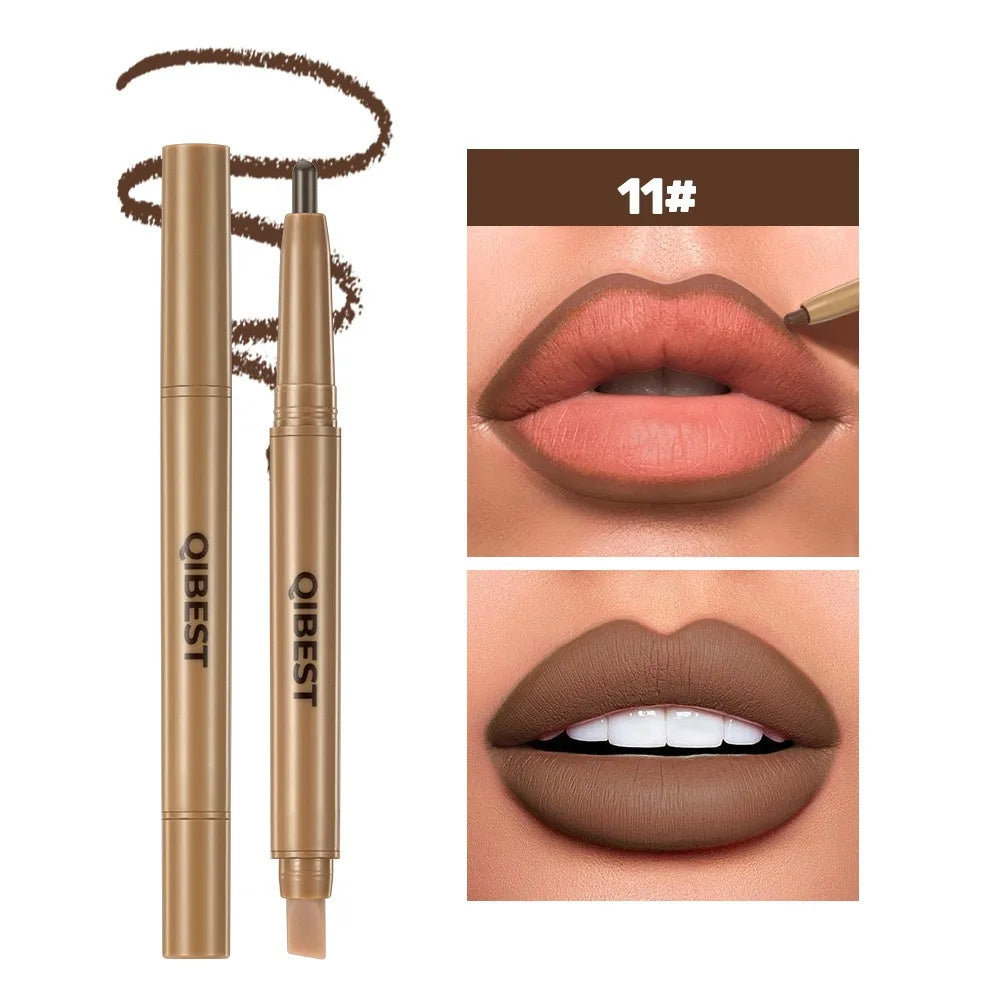 Chocolate Brown Silky Lipliner Pen Peptide Lipgloss Pencil Lasting Matte Nude Pink Lipstick Lip Outline Contour Defind Lip Liner HIP 11-QIBEST