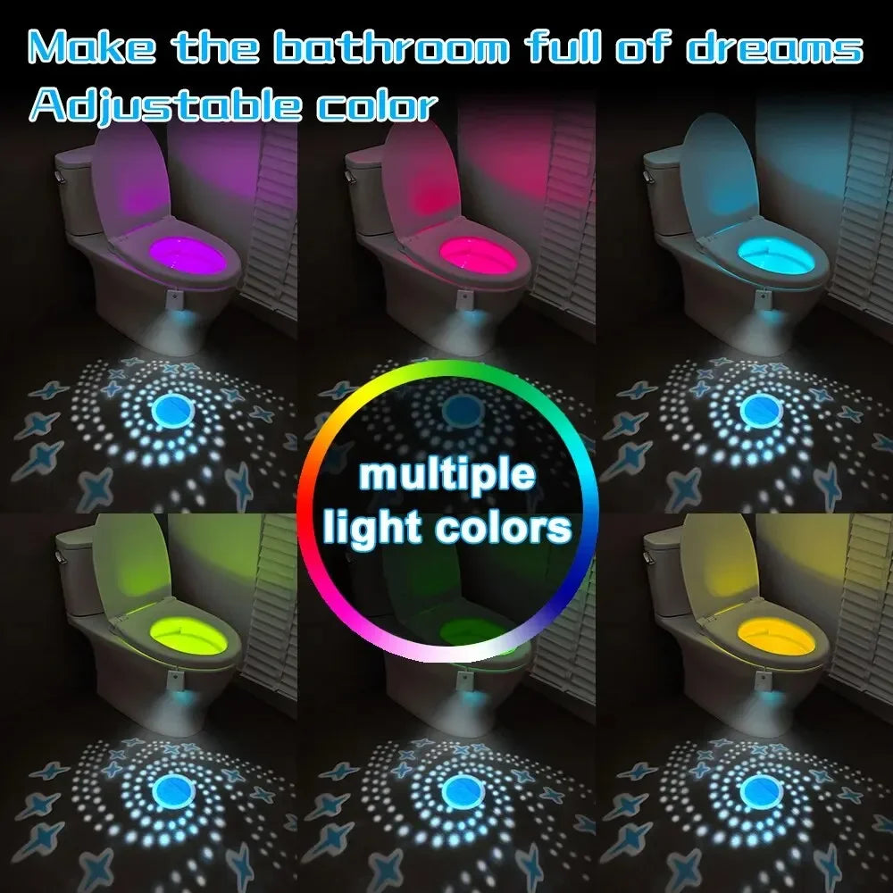 Toilet Night Light Motion Sensor 7-Color Star Projector LED Toilet Night Light HIP