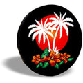 Aloha Sunset Palm Tree & Hibiscus Spare Tire Cover Spare Tire Cover HIP Acquiesce 14 in