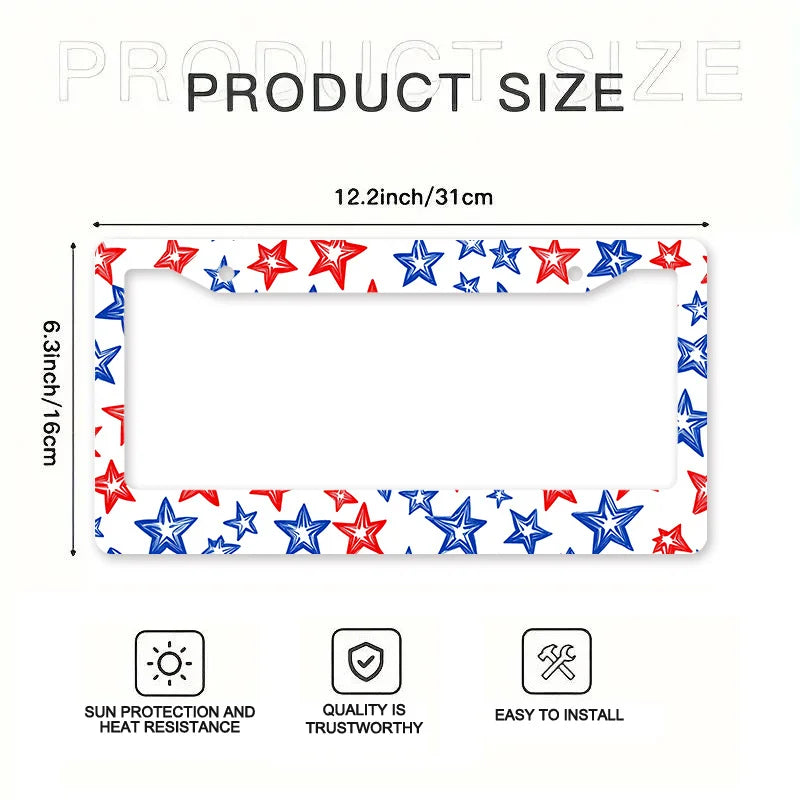 Heavy-Duty Metal Flag License Plate Frame – Universal Fit License Plate Frame HIP