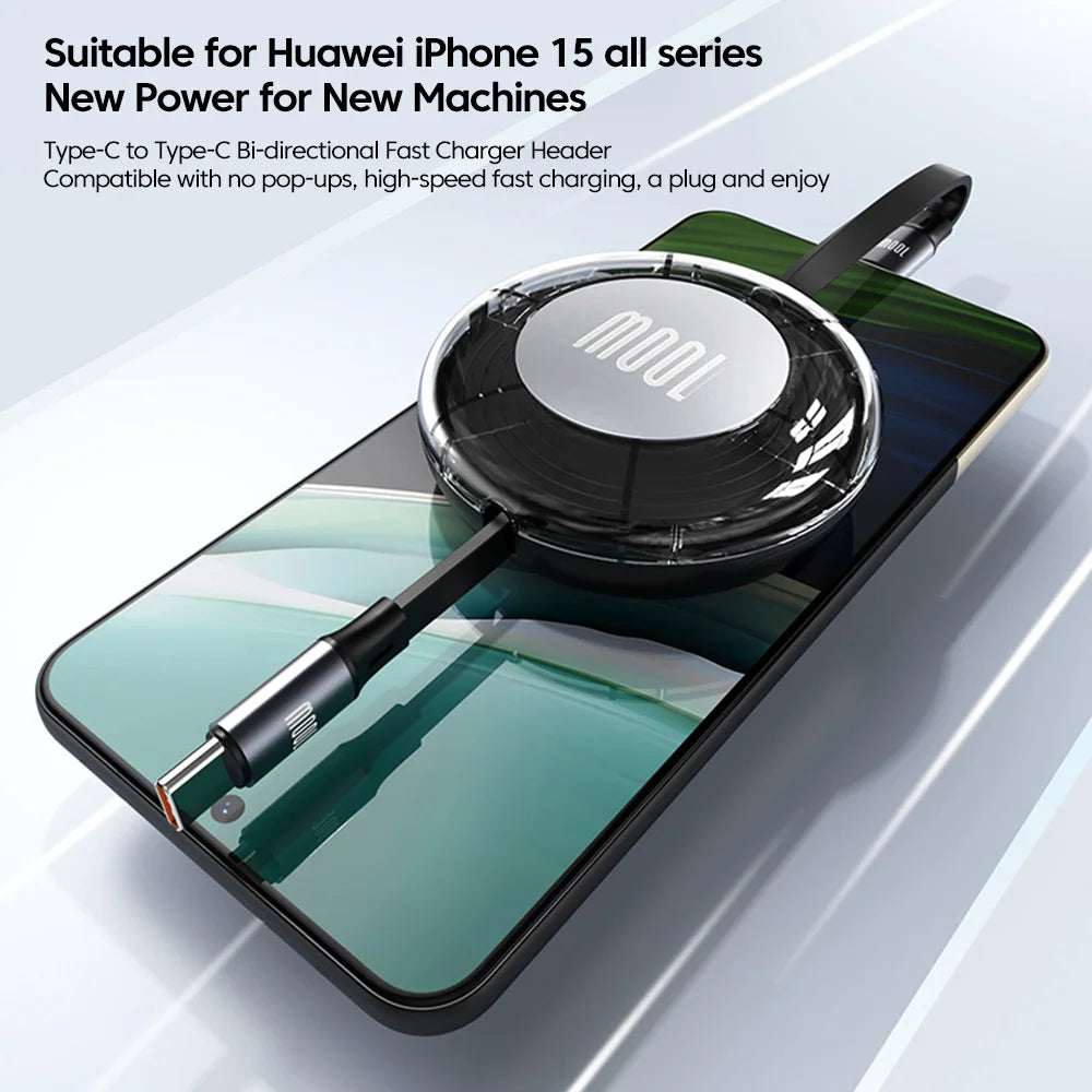 100W Retractable USB-C Cable | PD Fast Charging – SEamopar USB-C Charging Cable HIP