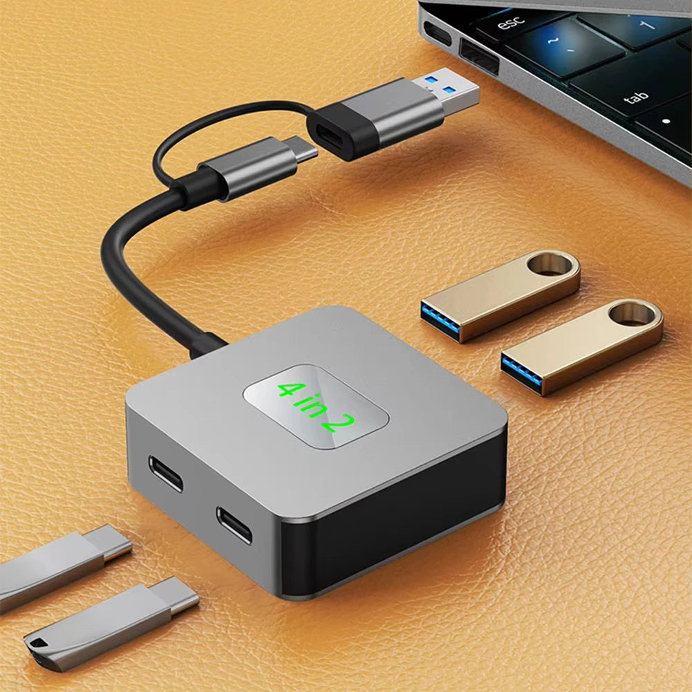 4-in-1 USB-C Hub USB 3.2 Multiport Adapter – 10Gbps USB Hub Adapter HIP