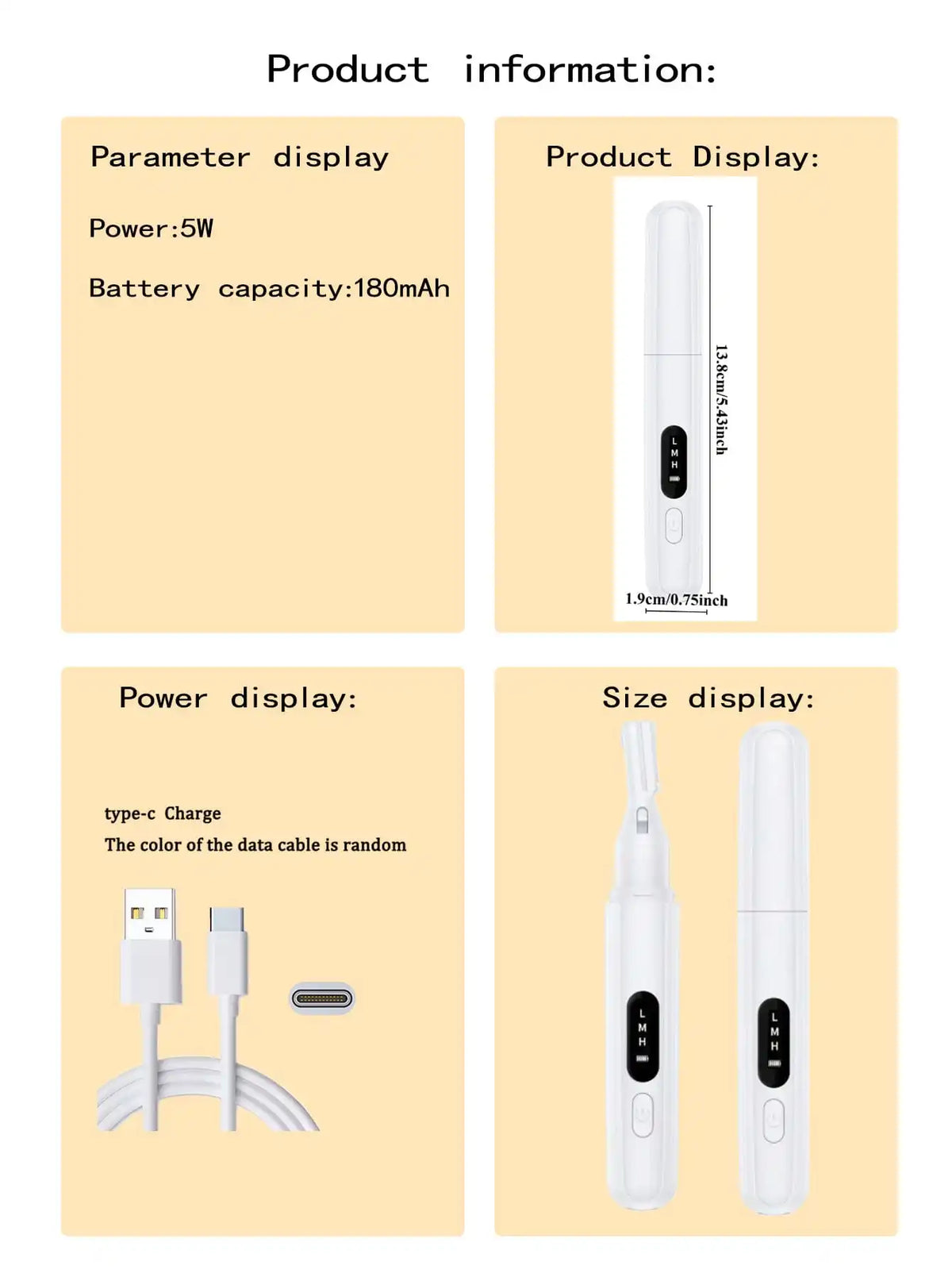 Rechargeable Mini Electric Eyebrow Trimmer for Women Eyebrow Trimmer HIP