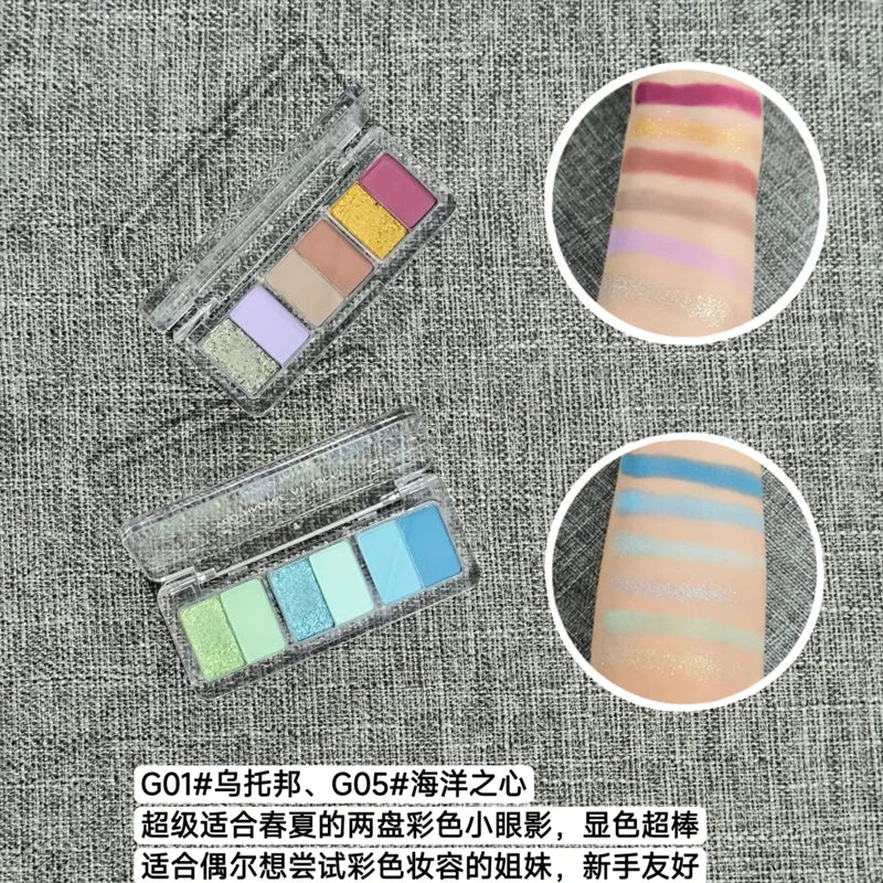 Gogotales 6-Color Eyeshadow Palette – Shimmer, Glitter & Matte Eyeshadow Palette HIP