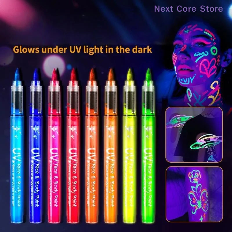 Colorful Fluorescent Face Paint Marker Pens – 1 or 8 Pcs Face Paint Markers HIP