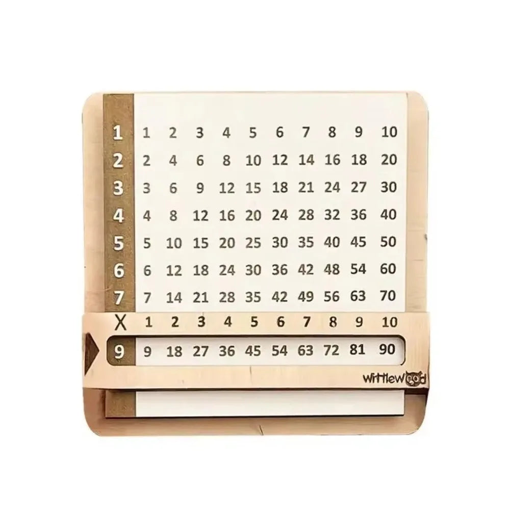Wooden Slidable Multiplication Table – Montessori Math Toy Educational Math Toy HIP Orange