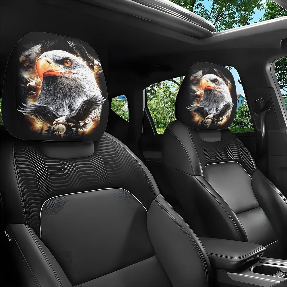 2-Pack Eagle Pattern Car Headrest Covers – Washable Fit Car Headrest Covers HIP