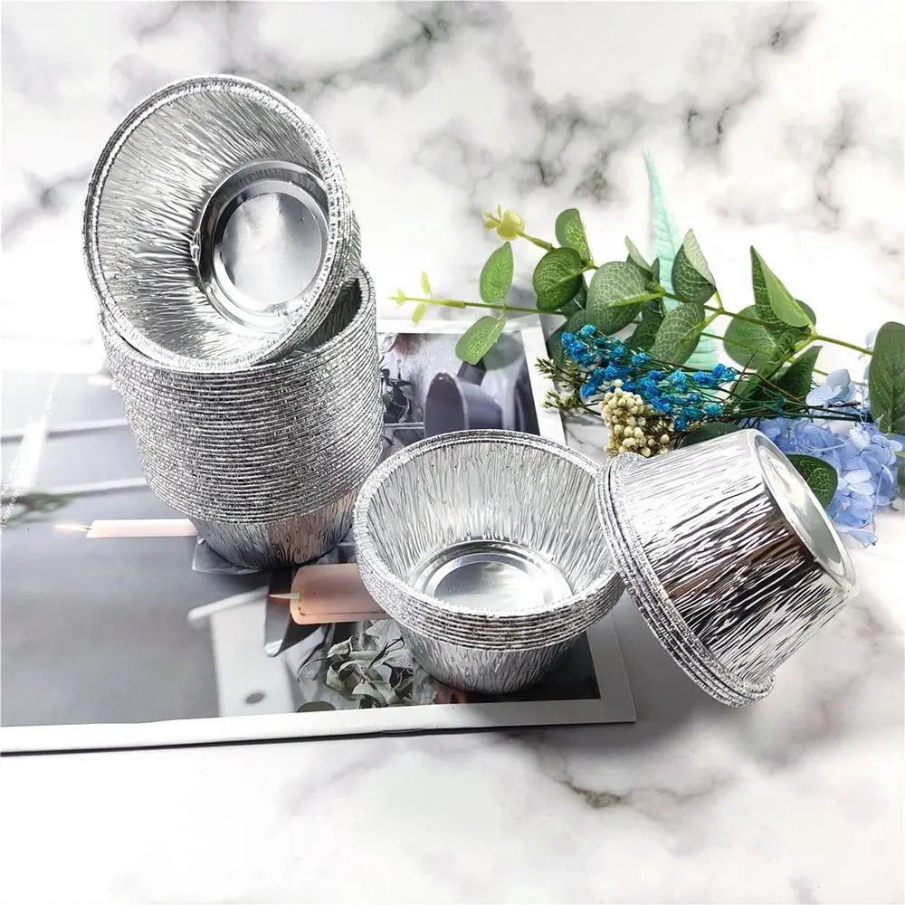 50-Pack Foil Cupcake Liners – Non-Stick Muffin Baking Cups Cupcake Baking Liners HIP